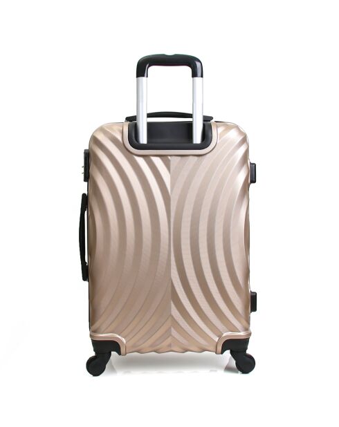 Largos 70 cm gouden koffer met 4 wielen en lang verblijf