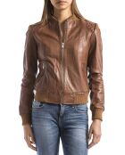 Veste en Cuir Alba cognac