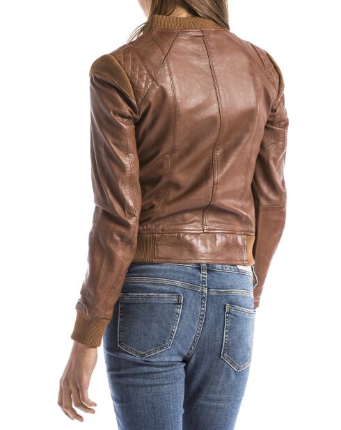 Veste en Cuir Alba cognac