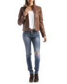 Veste en Cuir Madeira cognac