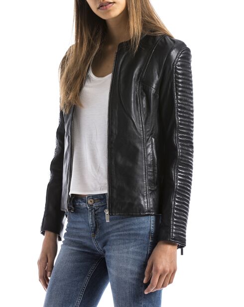 Veste en Cuir Maritza noire