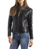 Veste en Cuir Maritza noire