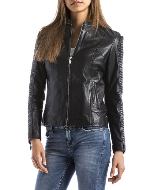 Veste en Cuir Maritza noire