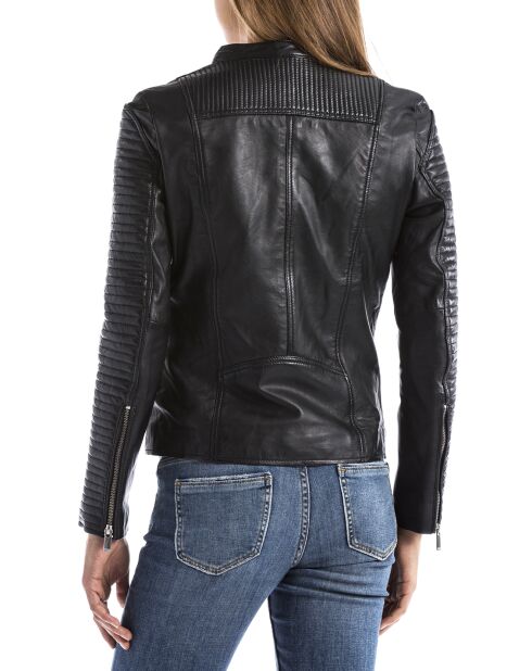 Veste en Cuir Maritza noire