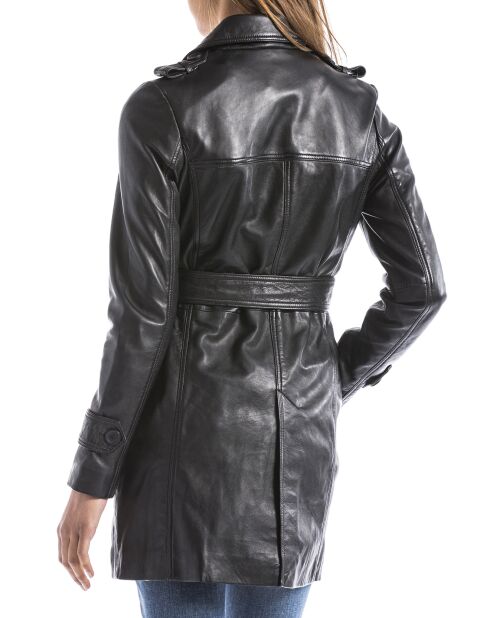 Veste en Cuir Oka noire