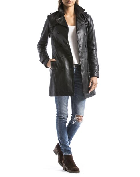 Veste en Cuir Oka noire
