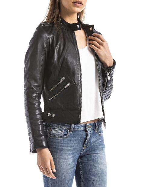 Veste en Cuir Sanaga noire