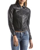 Veste en Cuir Savara noire