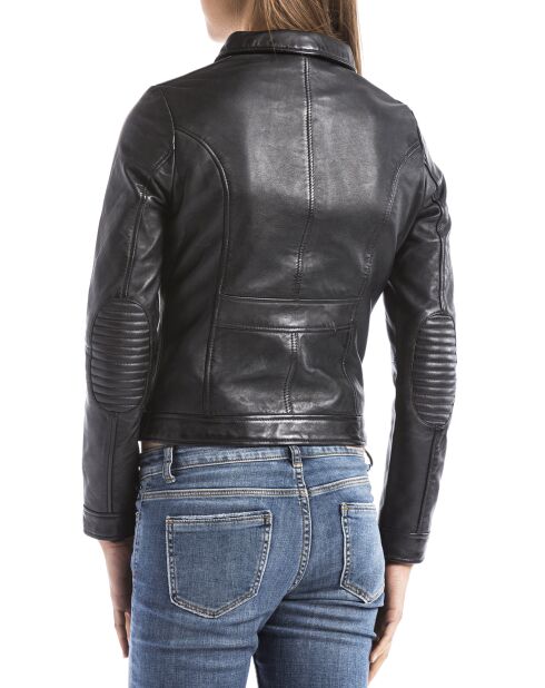 Veste en Cuir Savara noire