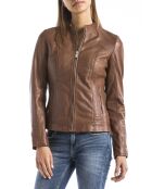 Veste en Cuir Varenne cognac
