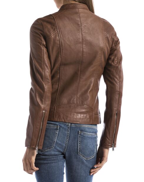 Veste en Cuir Varenne cognac