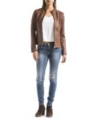 Veste en Cuir Varenne cognac