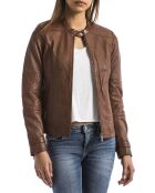 Veste en Cuir Euphrate cognac