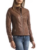 Veste en Cuir Euphrate cognac