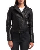 Veste en Cuir Barbara noire