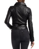 Veste en Cuir Barbara noire