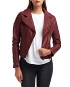 Veste en Cuir Barbara bordeaux