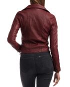 Veste en Cuir Barbara bordeaux