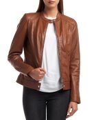 Veste en Cuir Celeste cognac