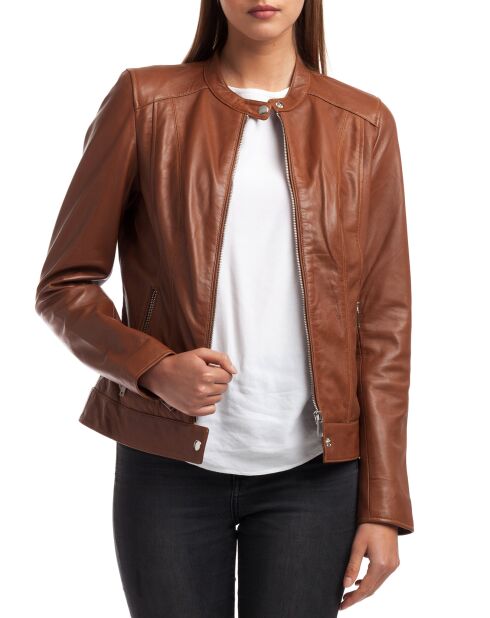 Veste en Cuir Celeste cognac