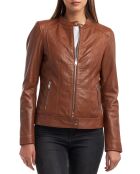 Veste en Cuir Celeste cognac