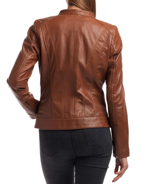 Veste en Cuir Celeste cognac