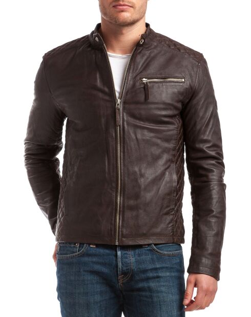 Veste en Cuir Ben marron