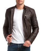 Veste en Cuir Ben marron