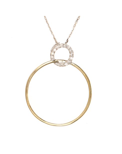 Anhänger und Kette aus zweifarbigem Gold von Acrobat Diamond aus 0,09 Karat