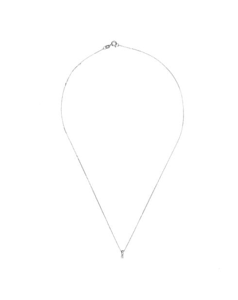 Ciondolo e catena Mon Diamant in oro bianco 0,05 ct