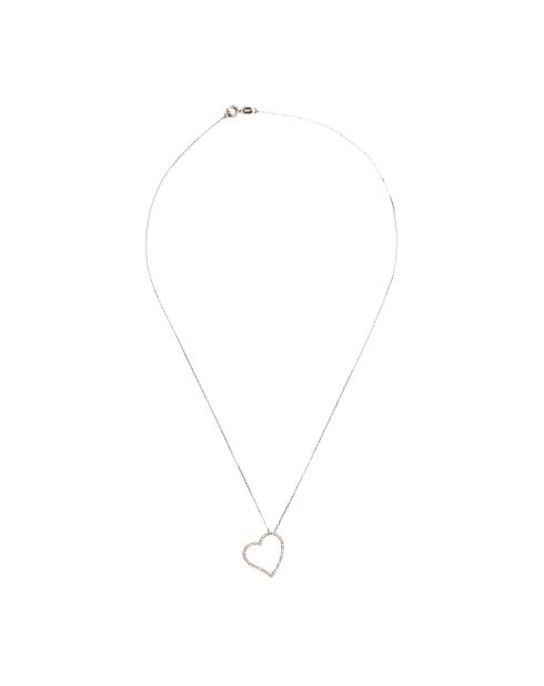Pendentif Coeur Oriental Diamant 0.15 ct or blanc