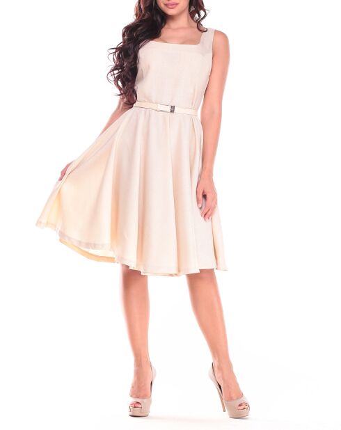 Robe en Lin mélangé sans manches beige