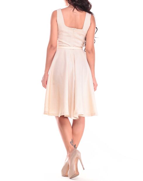 Robe en Lin mélangé sans manches beige