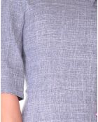 Robe en Lin mélangé manches 3/4 fumée