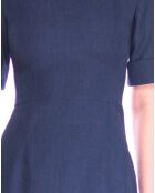 Robe en Lin mélangé manches 3/4 bleu marine