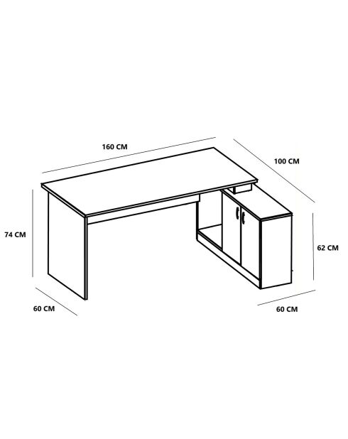 Bureau Floki blanc - 160x74x60 cm