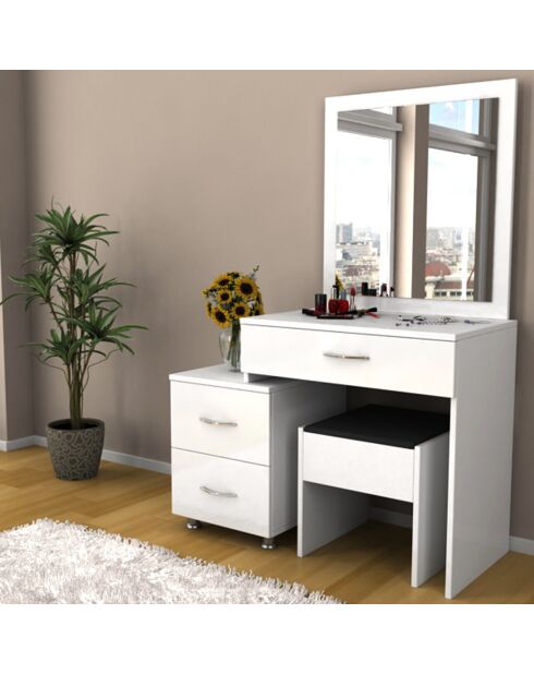 Coiffeuse Nice blanc - 98.2x45x71.8 cm