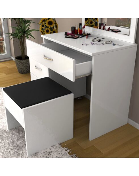 Coiffeuse Nice blanc - 98.2x45x71.8 cm
