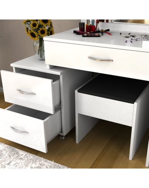 Coiffeuse Nice blanc - 98.2x45x71.8 cm