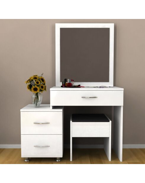 Coiffeuse Nice blanc - 98.2x45x71.8 cm