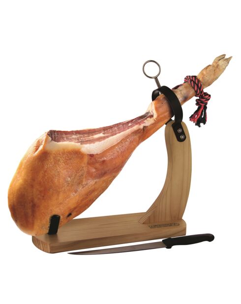 Support à jambon avec couteau marron - 38x14.2x39 cm