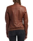Veste en Cuir Agathe cognac