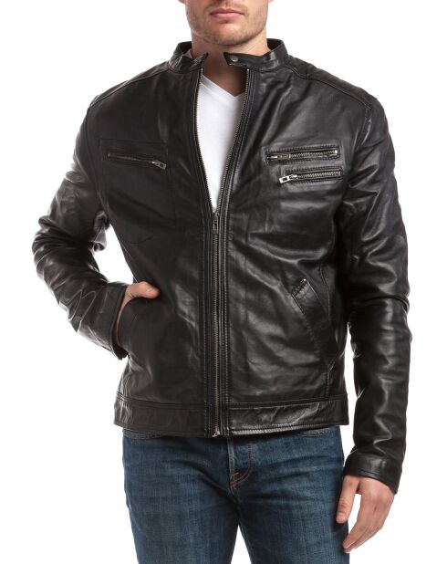 Blouson en Cuir Alessandro noir