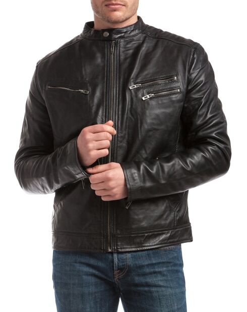 Blouson en Cuir Alessandro noir