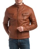 Blouson en Cuir Alessandro cognac