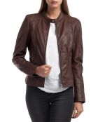 Veste en Cuir Angelina marron