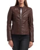 Veste en Cuir Angelina marron