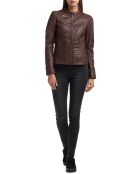 Veste en Cuir Angelina marron