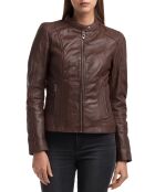 Veste en Cuir Angelina marron