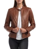 Veste en Cuir Angelina cognac